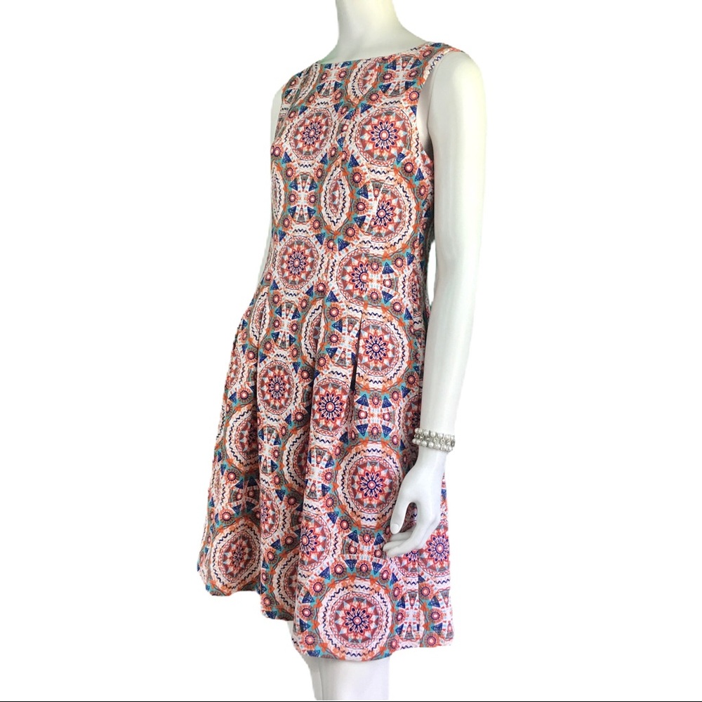 Julian Taylor Fit & Flare Sleeveless Print Dress 6